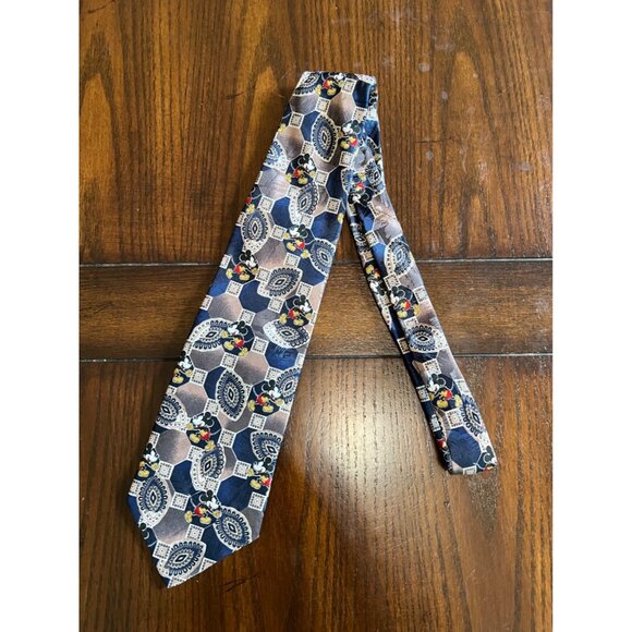 Vintage 90s Disney Micky Unlimited Mickey Mouse Print Men's Neck Tie - Picture 1 of 4